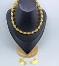 Kit Colar e Brincos Antialérgico Feminino Choker torcido Mola elos andulado com Par Brincos Leque Luxo Fashion Blogueira