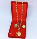 Kit Colar e Brincos Corrente Elo Português Folheado Ouro Pingente Medalha Redonda Oração Pai Nosso Brinco Antialérgico