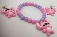 Kit Colar E Pulseira Infantil Personagens Stitch E Angel Kit Colar E Pulseira Infantil Personagens Stitch E Angel