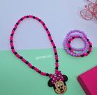 Kit Colar e Pulseiras Infantil Menina Miçangas Pérolas Coloridas Personagem Disney Pony Sereia Stitch Monica Tendência