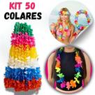 Kit Colar Havaiano Flor Carnaval Flores Coloridas para Luau Festas Fantasia Adereço de Pescoço