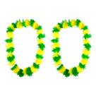Kit Colar Havaiano Verde Amarelo Fantasia Festa Copa Brasil