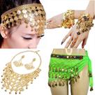 Kit Colar, Par de Brincos, Par de Pulseiras, Tiara e Lenço de Quadril Dança do Ventre/Cigana/Indiana - KIT19 Kit Colar, Par de Brincos, Par de Pulseiras, Tiara e Lenço de Quadril Dança do Ventre/Cigana/Indiana - KIT19