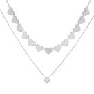 Kit Colar Ponto de Luz + Choker Coração Banhado Prata 925