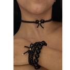 Kit Colar Pulseira Brincos Laço Miçanga Conjunto Feminino