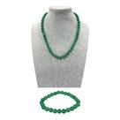 Kit Colar Pulseira Pedra Natural Quartzo Verde - Esferas 8mm Kit Colar Pulseira Pedra Natural Quartzo Verde - Esferas 8mm
