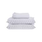 Kit Colcha 3 Peças Queen Percal 300 Fios Bordado Inglês Home Madrid 100% Poliéster - Branco