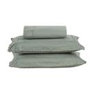 Kit Colcha 3 Peças Queen Percal 300 Fios Bordado Inglês Home Paris - Verde