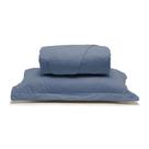 Kit Colcha Boutis Micromatelassê Lisa Queen Azul - Santista