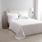 Kit colcha bud damask stripes king 290/250 branco 3pcs - 100% algodão