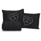 Kit Colcha Cama Te amo Casal 3 peças Box Bordado toque macio