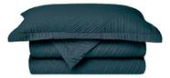 Kit Colcha Camesa Virtuos Solteiro 160x240 cm Marinho 2 Peças