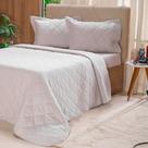 Kit Colcha Casal 200 Fios Lisa 100% Algodão 220x240cm Biscuit