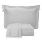 Kit Colcha Casal Queen Piquet Prática Cinza Hotelaria 3 Pçs