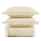 Kit Colcha Cobre Leito 200 Fios Casal 3 Peças Bella Babado 100% Poliéster - Marfim Kit Colcha Cobre Leito 200 Fios Casal 3 Peças Bella Babado 100% Poliéster - Marfim
