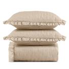 Kit Colcha Cobre Leito 200 Fios Queen 3 Peças Bella Babado 100% Poliéster - Bege