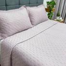 Kit Colcha Cobre Leito Amelie King 3pçs Lase 200 Fios Toque Macio.