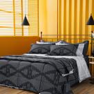 Kit Colcha / Cobre Leito Casal 180 fios Estampado - Andreza