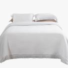 Kit Colcha Cobre Leito Casal Paradise Branco Bordado Jolitex