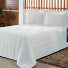 Kit Colcha Cobre Leito Casal Queen Matelado Florido 03 peças