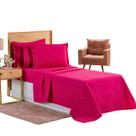 Kit Colcha Cobre Leito Jogo Cama Coxa Cocha Edredom Solteiro 2 Peças Quarto Menina Simples Pink Rosa