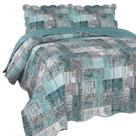 Kit Colcha Cobre Leito Patchwork Queen 260x240 cm Jacareí Verde Jolitex Kit Colcha Cobre Leito Patchwork Queen 260x240 cm Jacareí Verde Jolitex