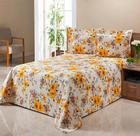 Kit Colcha Cobre Leito Piquet Casal King 3Pçs Floral E Liso Várias Cores