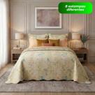 Kit Colcha Cobre Leito Queen Casal Dupla Face 3 Peças Microfibra Matelado Boutis Anti Antialérgico