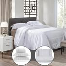 Kit Colcha CobreLeito Super King Kacyumara Satinée Square 300 Fios Algodão Egípcio com 2 PortaTravesseiros Branco