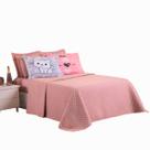 Kit Colcha Coxa Cobre Leito Jogo Roupa Cama Casal 5 Pçs Matelado Fronha Dupla Face Macio 200 Fios