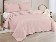 Kit Colcha de Cama Casal Com Porta Travesseiro Marrocos 3 Peças 220x240 Rose - Camesa