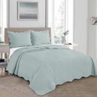 Kit Colcha De Cama Cobre Leito Com Porta Travesseiro Mandi Queen 240x260 Azul