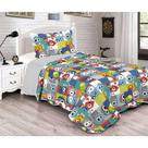 Kit Colcha Evolution Dupla Face Solteiro Infantil 2 Peças Monstros New Camesa