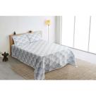 Kit colcha jacquard montblanc folhagem azul claro solteiro
