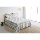 Kit colcha jacquard montblanc tartan cinza 51 solteiro