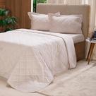 Kit Colcha King 200 Fios Lisa 100% Algodão 260x280cm Amendoa