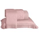 Kit Colcha King 300 Fios Buettner Renda Renascença Rosa
