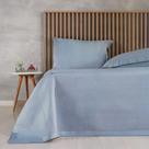 Kit Colcha King Satinatta Cetim 100% Poliéster 260x280cm Bruma Azul