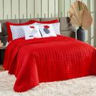 Kit Colcha Matelassê Percal 300 fios Basic King 07 Peças 100% Poliéster - Vermelho Lady Kit Colcha Matelassê Percal 300 fios Basic King 07 Peças 100% Poliéster - Vermelho Lady
