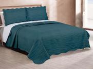 Kit Colcha Opala Camesa Microfibra Casal 2,20x2,40m Verde