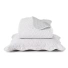 Kit Colcha Solteiro Boutis Matelassê 02 Peças Lisa Santista - Branco