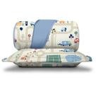 Kit Colcha Solteiro Malha Algodão Egípcio Soft Pista Azul