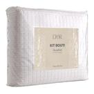 Kit Colcha Solteiro Matelassê Quadrat Branco com 1 Porta Travesseiro Lyor