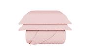 Kit Colcha Zig Solteiro Rosa 200 Fios - 1,80x2,50m