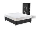 Kit Colchão na caixa Smart Comfort 5 Anos de Garantia Com Base Box Suede Preto Queen King Star