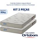 Kit Colchão Solteiro Ortobom D23 2 Peças Largura Menor 78x188x12 Ideal para Bicama Beliche Casa de Praia Kit Colchão Solteiro Ortobom D23 2 Peças Largura Menor 78x188x12 Ideal para Bicama Beliche Casa de Praia