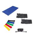 Kit Colchonete Azul + Par de Caneleira 10kgs + 5 Mini Band Elástico para Exercícios + Corda de Pular Ajustável