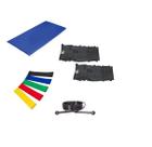 Kit Colchonete Azul + Par de Caneleira De Peso 6kgs + 5 Mini Band Elástico para Exercícios + Corda de Pular Ajustável