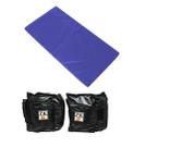 Kit Colchonete Azul + Par de Caneleira Tornozeleira De Peso 7kgs Profissional