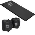 Kit Colchonete Espuma D50 Macio Ginástica + Par Caneleira De Peso Tornozeleira Profissional Para Academia Treino Funcional Musculação Fitness